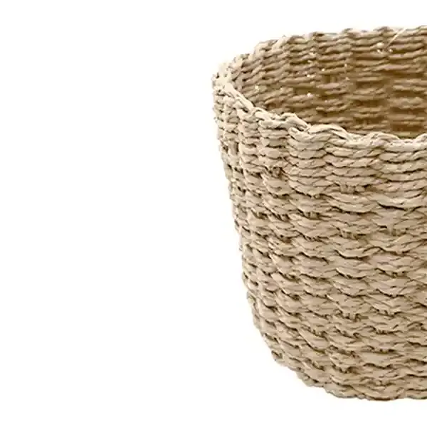 Weva Rattique Faux Rattan Storage Basket Set - 3 Pcs - Natural product thumbnail 2