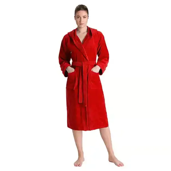 Cannon Plain Unisex Bathrobe (1 Piece) - 100% Cotton - XL - Red product thumbnail 2