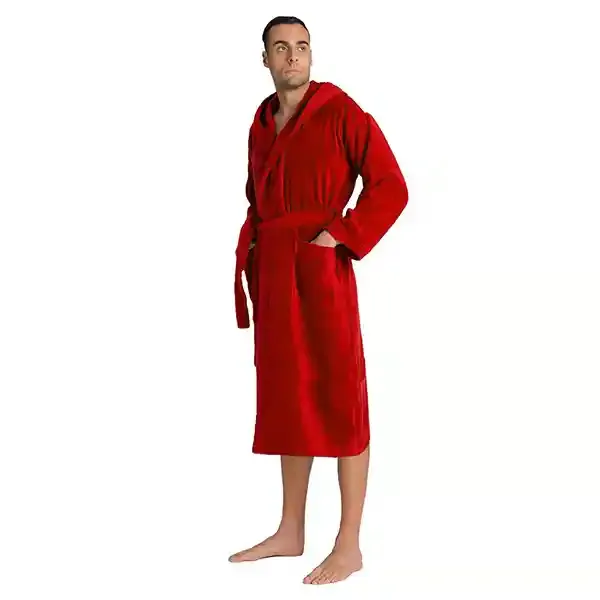 Cannon Plain Unisex Bathrobe (1 Piece) - 100% Cotton - Red (Available in sizes) product thumbnail 4