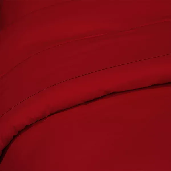 Fieldcrest Plain Duvet Cover - 100% Cotton - 220 Thread Count - Red (Available in sizes) product thumbnail 2