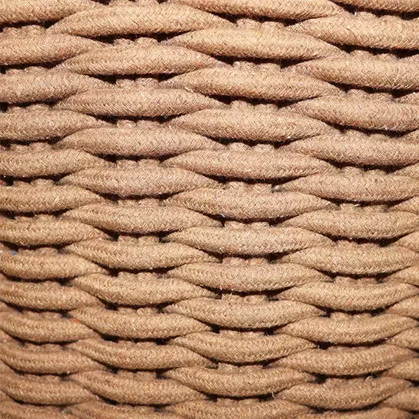 Weva Ridger Cotton Laundry Basket With Leather Handle - Taupe product thumbnail 3