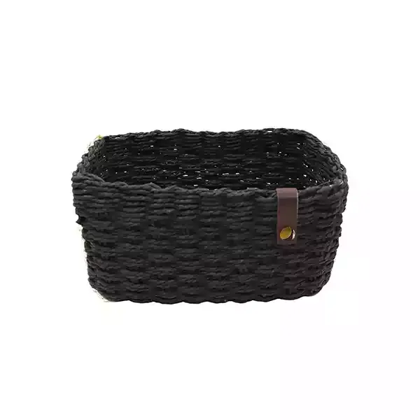 Weva Stack Faux Rattan Storage Basket Set - 3 Pcs - Black product thumbnail 2