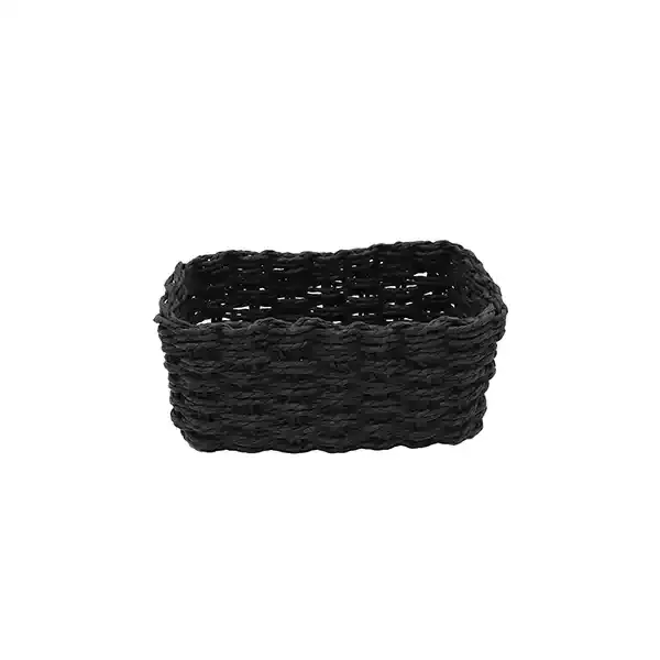 Weva Stack Faux Rattan Storage Basket Set - 3 Pcs - Black product thumbnail 3