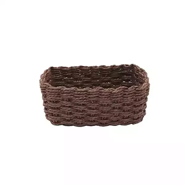 Weva Stack Faux Rattan Storage Basket Set - 3 Pcs - Dark Brown product thumbnail 3