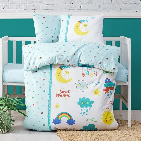 Nova Home "Tatli" Baby Duvet Cover Set - 100% Cotton - 4 Pcs - Mint product thumbnail 5