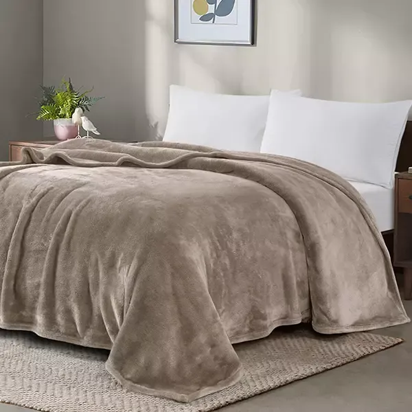 Nova Home Silky Blanket - Taupe (Available in Sizes) product thumbnail 2