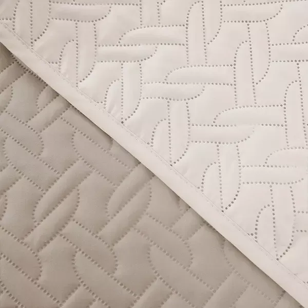 Nova Home "Cross" Bed Spread Set - Taupe & Ivory product thumbnail 4