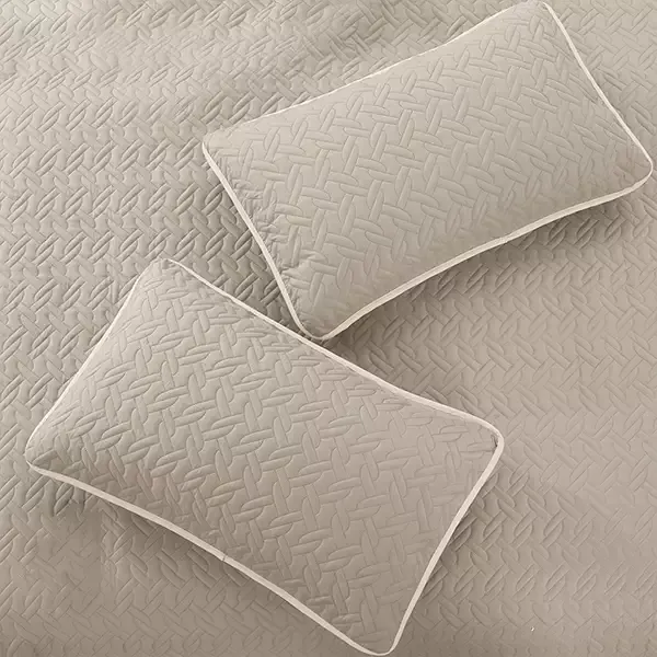 Nova Home "Cross" Bed Spread Set - Taupe & Ivory product thumbnail 7