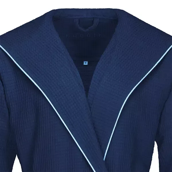 Bugatti Tizian Men's Bathrobe - 100% Cotton - XL - Marine Blue product thumbnail 3