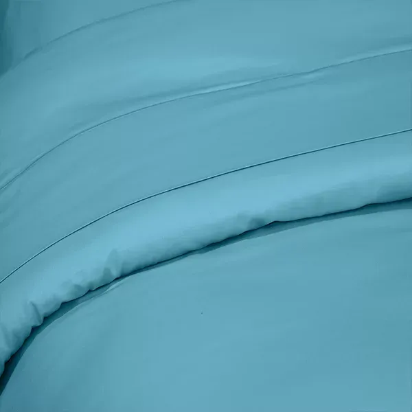 Fieldcrest Plain Duvet Cover - 100% Cotton - 220 Thread Count - Queen - Turquoise product thumbnail 2