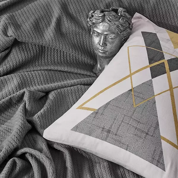 Nova Home Trigon Pique Bedspread Set - 100% Cotton - King & Super King - 4 Pcs - Antracite product thumbnail 2