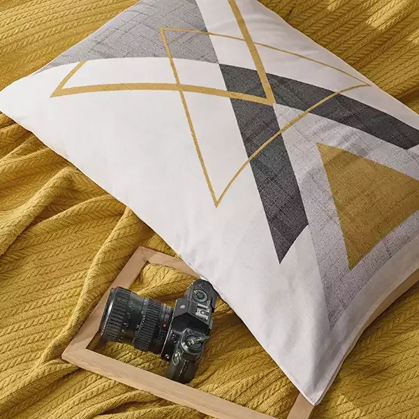 Nova Home Trigon Pique Bedspread Set - 100% Cotton - King & Super King - 4 Pcs - Yellow product thumbnail 2
