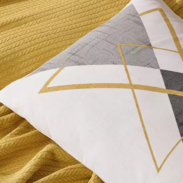 Nova Home Trigon Pique Bedspread Set - 100% Cotton - Single & Twin - 3 Pcs - Yellow product thumbnail 5