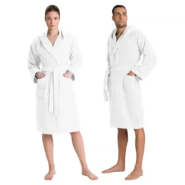 Cannon Plain Unisex Bathrobe (1 Piece) - 100% Cotton - XL - White product thumbnail 5