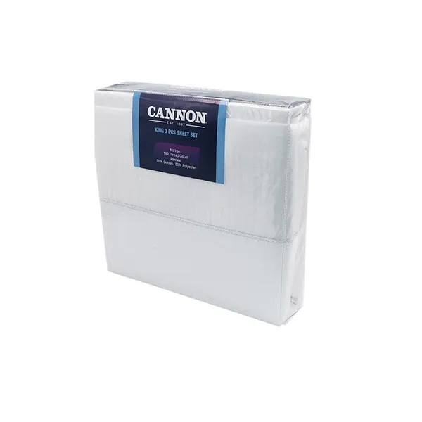 Cannon Dots & Stripes Fitted Sheet Set - Poly Cotton - Queen - 3 Pcs - White product thumbnail 4