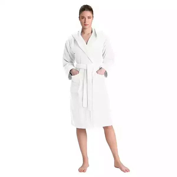 Cannon Plain Unisex Bathrobe (1 Piece) - 100% Cotton - White (Available in sizes) product thumbnail 2