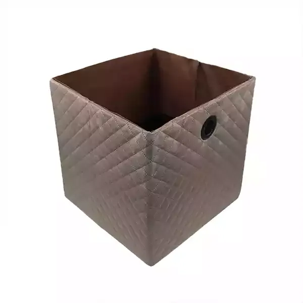 Weva Winsom Foldable Textile Storage Basket - 31x31x31 cm - Taupe product thumbnail 4