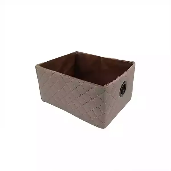 Weva Winsom Foldable Textile Storage Basket - 19x26x13 cm - Taupe product thumbnail 4
