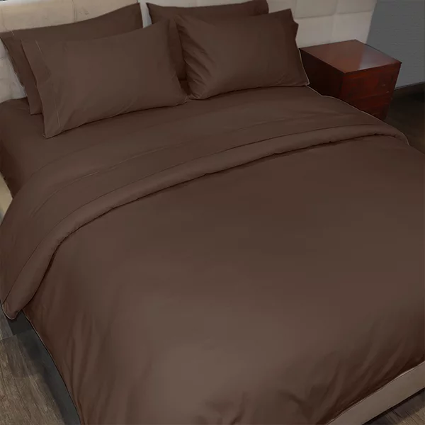 Fieldcrest Plain Duvet Cover - 100% Cotton - 220 Thread Count - Single & Twin - Dark Brown