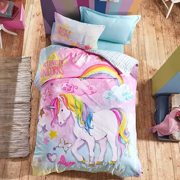 Nova Home Dream kids Duvet Cover Set - 100% Cotton - Single & Twin - 3 Pcs - Pink