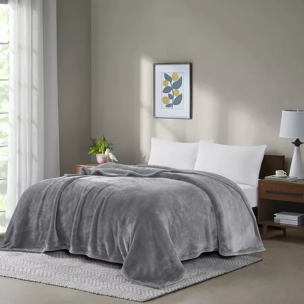 Nova Home Silky Blanket - Grey (Available in Sizes)