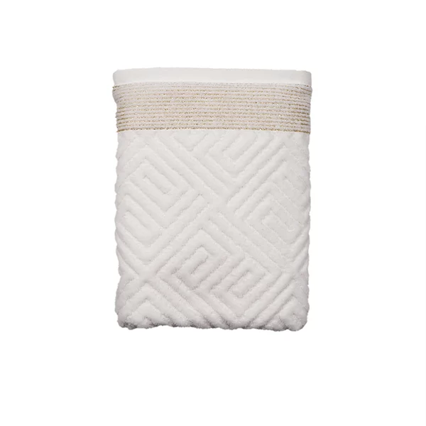 Nova Home Gold Versace 100% Cotton Jacquard Towel (Bath Towel) - 50x90 cm - White