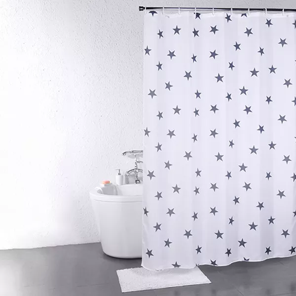 Weva "Great Star" Waterproof Shower Curtain - 180x200 cm - Grey
