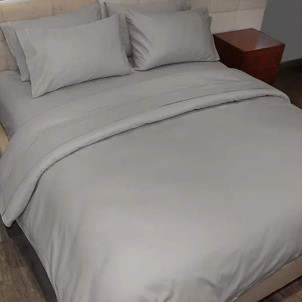Fieldcrest Plain Duvet Cover - 100% Cotton - 220 Thread Count - Single & Twin - Grey