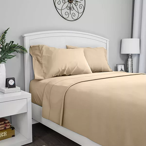 Fieldcrest Plain Flat Sheet - 100% Cotton - 220 Thread Count - Ivory (Available in sizes)