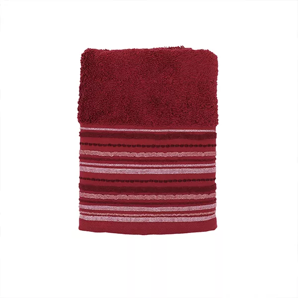 Nova Home Lena 100% Cotton Jacquard Towel (Bath Towel) - 50x90 cm - Red