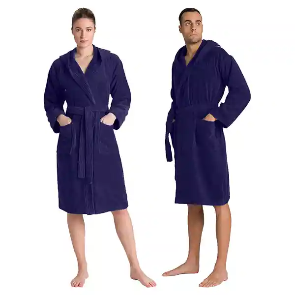 Cannon Plain Unisex Bathrobe (1 Piece) - 100% Cotton - L - Navy