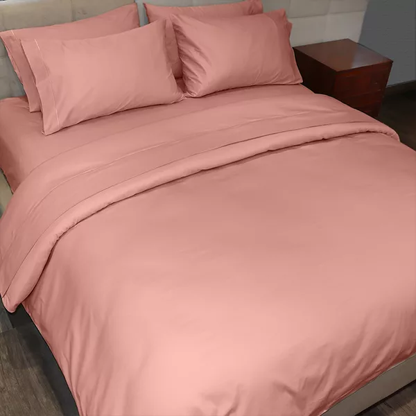 Fieldcrest Plain Duvet Cover - 100% Cotton - 220 Thread Count - Queen - OldRose