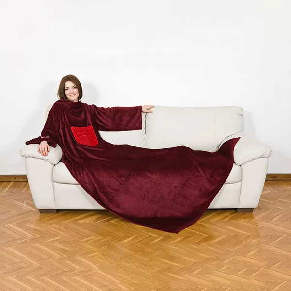 Kanguru Flannel Blanket With Sleeves - 140x210 cm - Passion