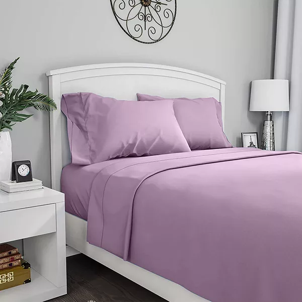 Fieldcrest Plain Flat Sheet - 100% Cotton - 220 Thread Count - Plum (Available in sizes)