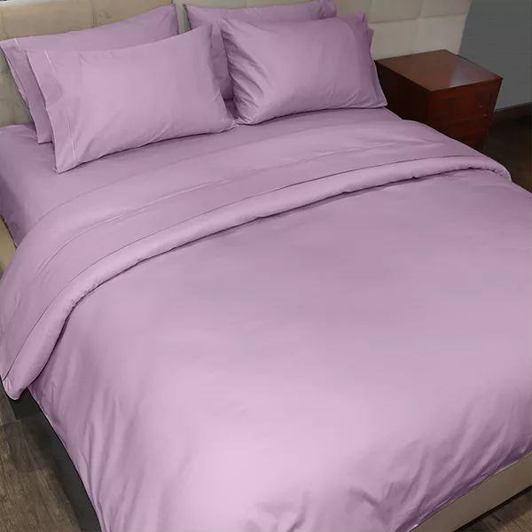 Fieldcrest Plain Duvet Cover - 100% Cotton - 220 Thread Count - Plum (Available in sizes)