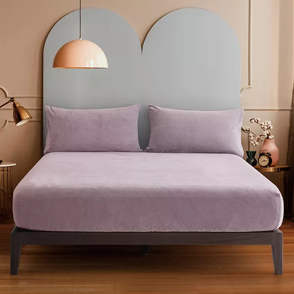 Nova Home WarmFit Winter Microfleece Fitted Sheet Set - Queen - 3 Pcs - Purple (Available in Sizes)