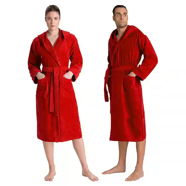 Cannon Plain Unisex Bathrobe (1 Piece) - 100% Cotton - XL - Red