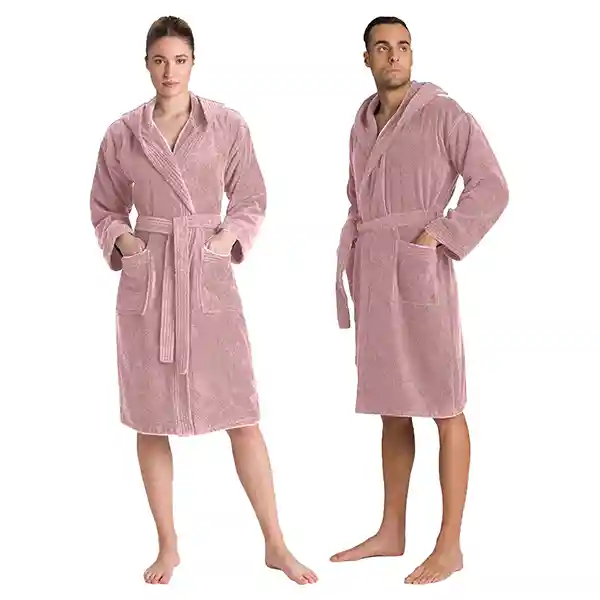 Cannon Plain Unisex Bathrobe (1 Piece) - 100% Cotton - Silver Rose (Available in sizes)