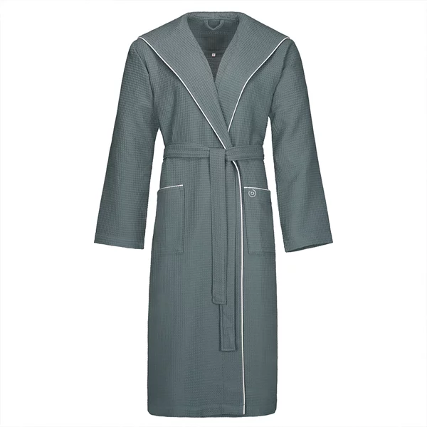 Bugatti Tizian Men's Bathrobe - 100% Cotton - L - Grey Flannel