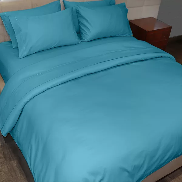 Fieldcrest Plain Duvet Cover - 100% Cotton - 220 Thread Count - Turquoise (Available in sizes)