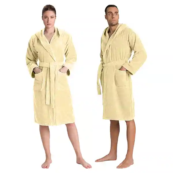 Cannon Plain Unisex Bathrobe (1 Piece) - 100% Cotton - L - Yellow