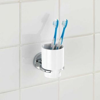 فينكو  كوب فرشاة الأسنان "Vacuum-Loc Capri" - معدن زنك مصبوب - أبيض