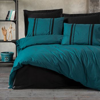 DecoKing Premium Reversible Duvet Cover Set King 230x220 cm with 2 Pillowcases 50x75 cm made with 100% Mako-Satin Cotton Bedding Set Ducato Collection Clarissa Mint Green White 
